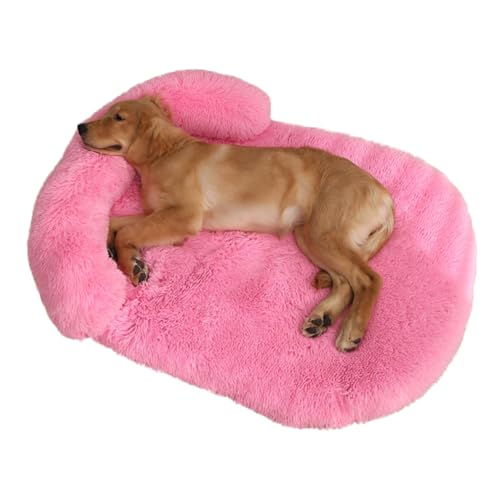 LINGXIYA Flauschig Weiches Hundekissen, Orthopädisches Hundebett, Hundesofa mit Abnehmbarem Bezug, rutschfest Hundebetten, Anti-Angst Hundekorb für Hunde und Katzen Jeden Alters (Rosa-b,S-65x50cm) von LINGXIYA
