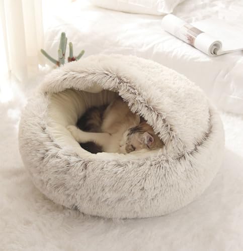 LINGXIYA Flauschiges Hundebett, Hunde-Beruhigungsbett, Rund Halb Geschlossener Hundekorb, Warmes, Weiches Plüsch Hundekissen, Haustierbett mit Rutschfester Unterseite für Kleine Hunde und Katzen LINGXIYA Flauschiges Hundebett, Hunde-Beruhigungsbett, Rund Halb Geschlossener Hundekorb, Warmes, Weiches Plüsch Hundekissen, Haustierbett mit Rutschfester Unterseite für Kleine Hunde und Katzen von LINGXIYA