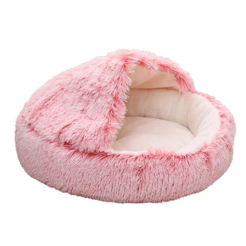 LINGXIYA Hunde-Beruhigungsbett, Flauschiges Katzenbett, Beruhigendes Katzenhöhlenbett, Katzenbett mit Rutschfester Unterseite für Kleine, Mittelgroße Hunde zum Schlummern, 40CM-Rosa LINGXIYA Hunde-Beruhigungsbett, Flauschiges Katzenbett, Beruhigendes Katzenhöhlenbett, Katzenbett mit Rutschfester Unterseite für Kleine, Mittelgroße Hunde zum Schlummern, 40CM-Rosa von LINGXIYA