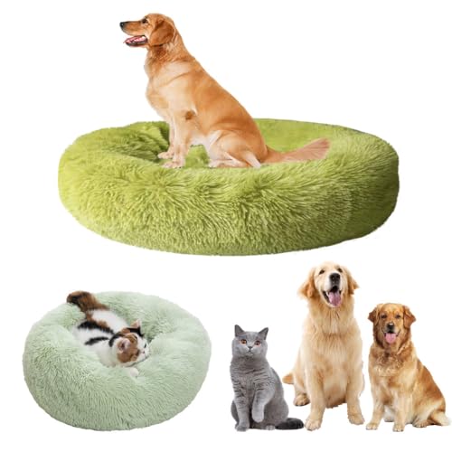 LINGXIYA Hundebett Flauschig, Rund Donut-Design Hundebett, Katzenbett, Donut Kissen, Waschbar, Hundebett mit Anti-Rutsch-Boden, Multi-Size-Haustier Hundebett für Klein-Mittelgroße Hunde-120CM, Grün LINGXIYA Hundebett Flauschig, Rund Donut-Design Hundebett, Katzenbett, Donut Kissen, Waschbar, Hundebett mit Anti-Rutsch-Boden, Multi-Size-Haustier Hundebett für Klein-Mittelgroße Hunde-120CM, Grün von LINGXIYA