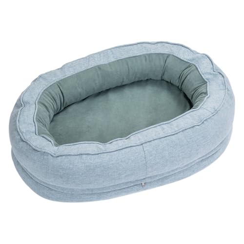 LINGXIYA Hundekissen in Leinenoptik, Weiches Plüsch Hundebett, Orthopädisches Hundebett, Erhöhte Ränder, Hundebett mit Rutschfester Unterseite, Abnehmbar Waschbar Hundebett (Blau,XL-100 * 70 * 20cm) LINGXIYA Hundekissen in Leinenoptik, Weiches Plüsch Hundebett, Orthopädisches Hundebett, Erhöhte Ränder, Hundebett mit Rutschfester Unterseite, Abnehmbar Waschbar Hundebett (Blau,XL-100 * 70 * 20cm) von LINGXIYA