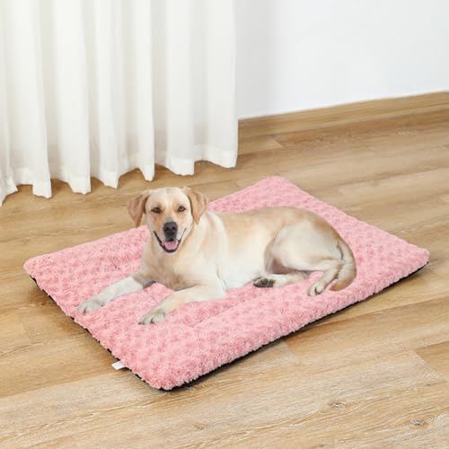 LINGXIYA Komfortable Atmungsaktiv Hundematratze, Komfortable Füllung, Hundebetten, rutschfest Hundekissen, Deluxe Plüsch Hundematte mit Rosensamts, Rutschfester Unterseite, 70cm, Rosa LINGXIYA Komfortable Atmungsaktiv Hundematratze, Komfortable Füllung, Hundebetten, rutschfest Hundekissen, Deluxe Plüsch Hundematte mit Rosensamts, Rutschfester Unterseite, 70cm, Rosa von LINGXIYA