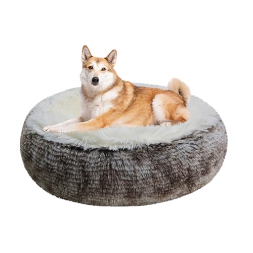 LINGXIYA Langer Plüsch Hundekissen, Rund Donut Haustierbett, Hundekorb, Katzenkorb mit Rutschfesten Partikeln, Waschbar, Flauschiges Hundebett für Mittelgroße & Kleine Hunde LINGXIYA Langer Plüsch Hundekissen, Rund Donut Haustierbett, Hundekorb, Katzenkorb mit Rutschfesten Partikeln, Waschbar, Flauschiges Hundebett für Mittelgroße & Kleine Hunde von LINGXIYA