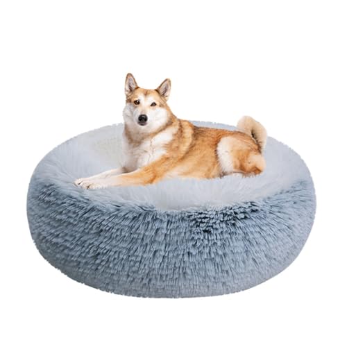 LINGXIYA Langer Plüsch Hundekissen, Rund Donut Haustierbett, Hundekorb, Katzenkorb mit Rutschfesten Partikeln, Waschbar, Flauschiges Hundebett für Mittelgroße & Kleine Hunde LINGXIYA Langer Plüsch Hundekissen, Rund Donut Haustierbett, Hundekorb, Katzenkorb mit Rutschfesten Partikeln, Waschbar, Flauschiges Hundebett für Mittelgroße & Kleine Hunde von LINGXIYA