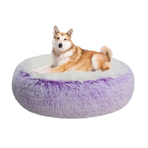 LINGXIYA Langer Plüsch Hundekissen, Rund Donut Haustierbett, Hundekorb, Katzenkorb mit Rutschfesten Partikeln, Waschbar, Flauschiges Hundebett für Mittelgroße & Kleine Hunde LINGXIYA Langer Plüsch Hundekissen, Rund Donut Haustierbett, Hundekorb, Katzenkorb mit Rutschfesten Partikeln, Waschbar, Flauschiges Hundebett für Mittelgroße & Kleine Hunde von LINGXIYA