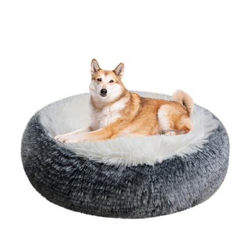 LINGXIYA Langer Plüsch Hundekissen, Rund Donut Haustierbett, Hundekorb, Katzenkorb mit Rutschfesten Partikeln, Waschbar, Flauschiges Hundebett für Mittelgroße & Kleine Hunde LINGXIYA Langer Plüsch Hundekissen, Rund Donut Haustierbett, Hundekorb, Katzenkorb mit Rutschfesten Partikeln, Waschbar, Flauschiges Hundebett für Mittelgroße & Kleine Hunde von LINGXIYA