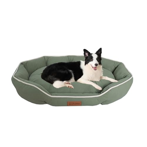 LINGXIYA Rund Hundekissen, Hundesofa, Anti Stress Hundekorb, Rutschfestes Unterseite, Hunde-Beruhigungsbett, Orthopädisches Hundebetten für Kleine, Mittelgroße & Große Hunde, Katzen (Grün-70cm) von LINGXIYA
