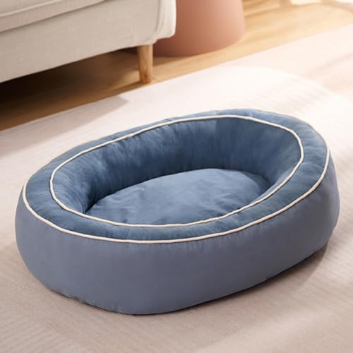 LINGXIYA Weich Bequem Hundebett, Orthopädisches Hundebett, Hundebett mit Rutschfester Unterseite, Abnehmbar Waschbar Hundekissen für Hunde und Katzen Jeden Alters (Blau,XL-80 * 60 * 18CM) von LINGXIYA