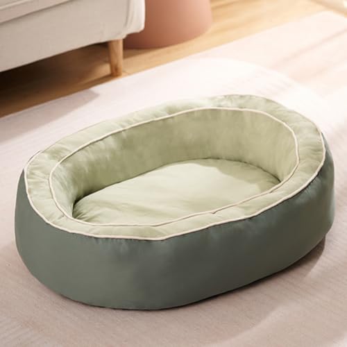 LINGXIYA Weich Bequem Hundebett, Orthopädisches Hundebett, Hundebett mit Rutschfester Unterseite, Abnehmbar Waschbar Hundekissen für Hunde und Katzen Jeden Alters (Grün,L-70 * 55 * 18CM) von LINGXIYA