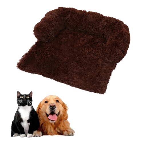 LINGXIYA Weiches Bequem Hundekissen, Rutschfestes Hundematte, Hundekissen mit Hohe U-förmige Ränder, Waschbar, Haustierbett Geeignet für Camping, Fensterbank, Sofa, Boden, 62 * 62cm, Braun von LINGXIYA