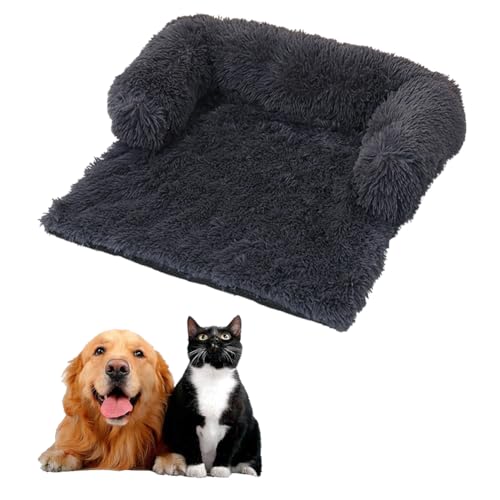 LINGXIYA Weiches Bequem Hundekissen, Rutschfestes Hundematte, Hundekissen mit Hohe U-förmige Ränder, Waschbar, Haustierbett Geeignet für Camping, Fensterbank, Sofa, Boden, 62 * 62cm, Grau von LINGXIYA