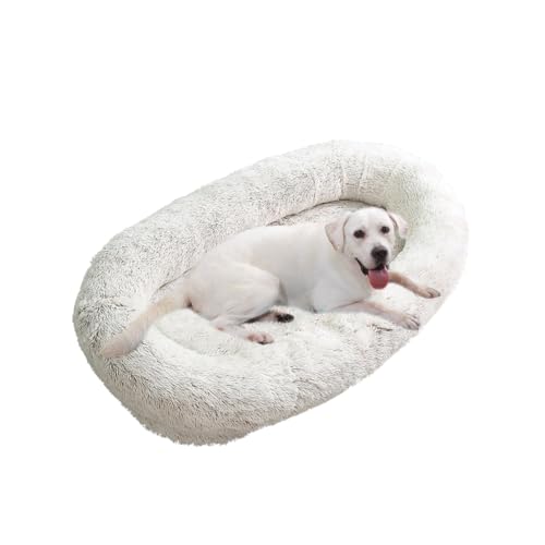 LINGXIYA Weiches Hundebett, Katzenkorb, Warme Bequeme Hundekörbchen, Rund Hundekissen, Waschbares Hundekörbchen, Flauschig Kissen für Kleine, Mittelgroße & Große Hunde, Katzen-60X50X18CM(S) von LINGXIYA