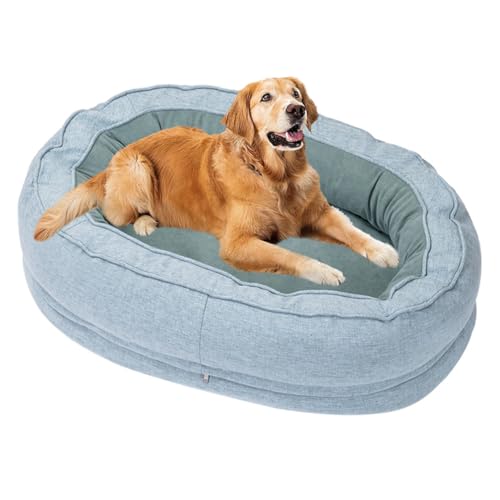 LINGXIYA Weiches Plüsch Hundebett, Orthopädisches Hundebett, rutschfest Hundebetten, Hundekorb mit Erhöhten Ränder, Orthopädisches Hundebett für Kleine Mittelgroße Hunde (Blau,L-80 * 60 * 18cm) LINGXIYA Weiches Plüsch Hundebett, Orthopädisches Hundebett, rutschfest Hundebetten, Hundekorb mit Erhöhten Ränder, Orthopädisches Hundebett für Kleine Mittelgroße Hunde (Blau,L-80 * 60 * 18cm) von LINGXIYA
