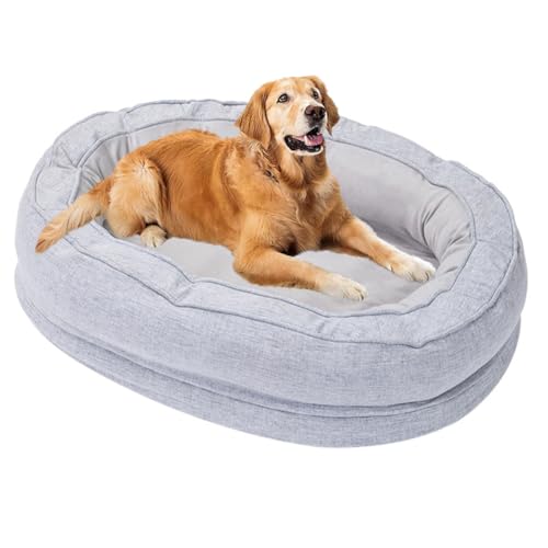 LINGXIYA Weiches Plüsch Hundebett, Orthopädisches Hundebett, rutschfest Hundebetten, Hundekorb mit Erhöhten Ränder, Orthopädisches Hundebett für Kleine Mittelgroße Hunde (Grau,L-80 * 60 * 18cm) LINGXIYA Weiches Plüsch Hundebett, Orthopädisches Hundebett, rutschfest Hundebetten, Hundekorb mit Erhöhten Ränder, Orthopädisches Hundebett für Kleine Mittelgroße Hunde (Grau,L-80 * 60 * 18cm) von LINGXIYA