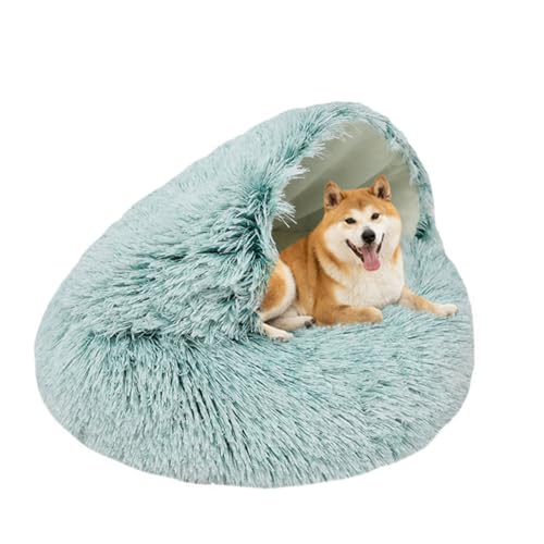 LINGXIYA Weiches Plüsch-Hundekissen, Überdachtes Hundebett, Rund Halb Geschlossener Hundekorb, Haustierbett mit Rutschfester Unterseite, Donut Katzenhöhlenbett für Kätzchen Welpen LINGXIYA Weiches Plüsch-Hundekissen, Überdachtes Hundebett, Rund Halb Geschlossener Hundekorb, Haustierbett mit Rutschfester Unterseite, Donut Katzenhöhlenbett für Kätzchen Welpen von LINGXIYA