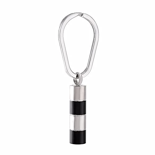 LINGYANMM Edelstahl Eule Keychain für Mann Andenken Schmuckbrühe Urne Schlüsselanhänger für Asche (Color : Black) von LINGYANMM