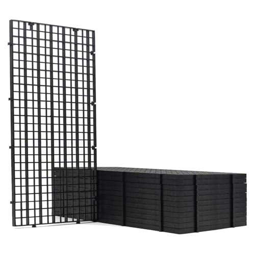 LINLAN 12 Stück 15X30CM Aquariumgitter aus Kunststoff, Aquarium Trennwand, Aquariumteiler für Isolation, DIY-Filtration und Aquascaping (Schwarz-ohne Zubehör) von LINLAN