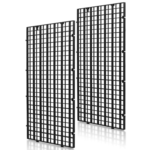 LINLAN 2 Stück 15x30cm Kunststoffgitter-Aquarium, Aquarium-Trennwand, Aquariumteiler für Bodenschutz und Aquascaping-Unterstützung​ (Schwarz-ohne Zubehör) von LINLAN