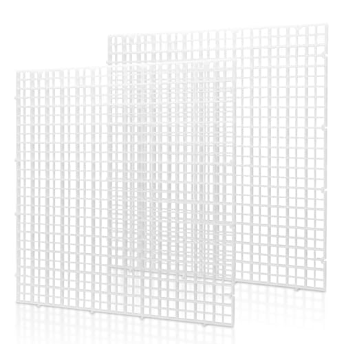 LINLAN 2 Stück 30x30cm Kunststoffgitter-Aquarium, Aquarium-Trennwand, Aquariumteiler für Bodenschutz und Aquascaping-Unterstützung (Weiß-ohne Zubehör) von LINLAN