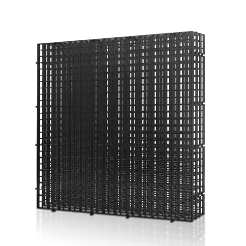LINLAN 4 Stück 30x30cm Kunststoffgitter-Aquarium, Aquarium-Trennwand, Aquariumteiler für Bodenschutz und Aquascaping-Unterstützung (Schwarz-ohne Zubehör) von LINLAN