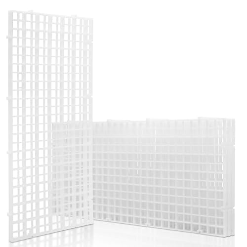 LINLAN 4 Stück 15x30cm Kunststoffgitter-Aquarium, Aquarium-Trennwand, Aquariumteiler für Bodenschutz und Aquascaping-Unterstützung (Weiß-ohne Zubehör) von LINLAN