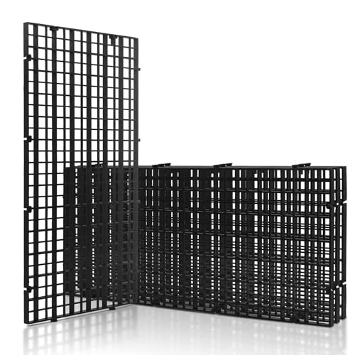 LINLAN 4 Stück 15x30cm Kunststoffgitter-Aquarium, Aquarium-Trennwand, Aquariumteiler für Bodenschutz und Aquascaping-Unterstützung (Schwarz-ohne Zubehör) von LINLAN