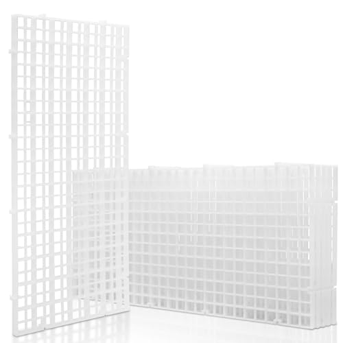 LINLAN 6 Stück 15x30cm Kunststoffgitter-Aquarium, Aquarium-Trennwand, Aquariumteiler für Bodenschutz und Aquascaping-Unterstützung (Weiß-ohne Zubehör) von LINLAN