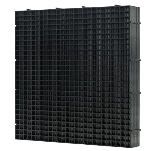 LINLAN 6 Stück 30x30cm Kunststoffgitter-Aquarium, Aquarium-Trennwand, Aquariumteiler für Bodenschutz und Aquascaping-Unterstützung (Schwarz-ohne Zubehör) von LINLAN