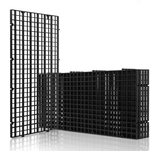 LINLAN 6 Stück 15x30cm Kunststoffgitter-Aquarium, Aquarium-Trennwand, Aquariumteiler für Bodenschutz und Aquascaping-Unterstützung (Schwarz-ohne Zubehör) von LINLAN