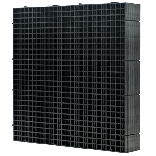 LINLAN 8 Stück 30x30cm Kunststoffgitter-Aquarium, Aquarium-Trennwand, Aquariumteiler für Bodenschutz und Aquascaping-Unterstützung (Schwarz-ohne Zubehör) von LINLAN