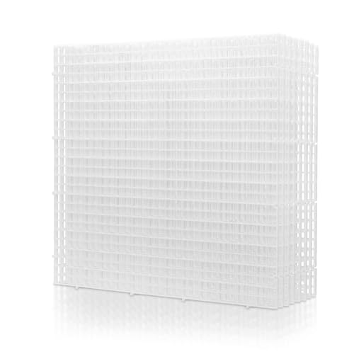 LINLAN 8 Stück 30x30cm Kunststoffgitter-Aquarium, Aquarium-Trennwand, Aquariumteiler für Bodenschutz und Aquascaping-Unterstützung (Weiß-ohne Zubehör) von LINLAN