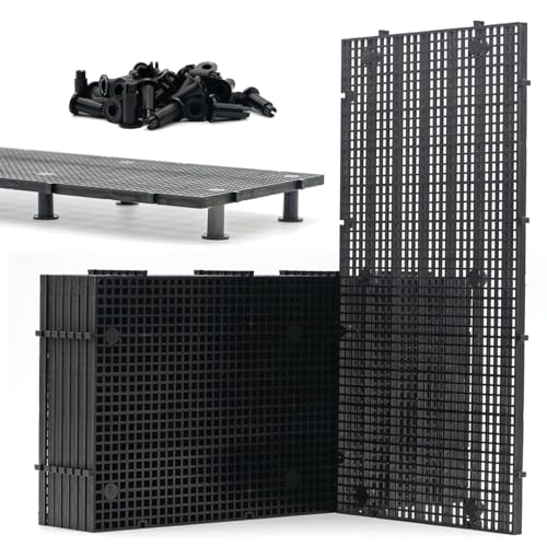 LINLAN 8Pcs Hochdichte Aquarium-Gitterplatte mit 48 Halterungen, Aquarien-Trennwand & Gitterplatte für DIY-Filterung, Bodenschutz im Aquascaping von LINLAN