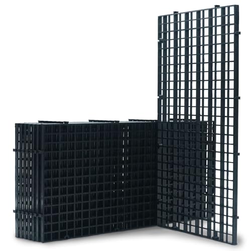 LINLAN 8 Stück 15x30cm Kunststoffgitter-Aquarium, Aquarium-Trennwand, Aquariumteiler für Bodenschutz und Aquascaping-Unterstützung (Schwarz-ohne Zubehör) von LINLAN