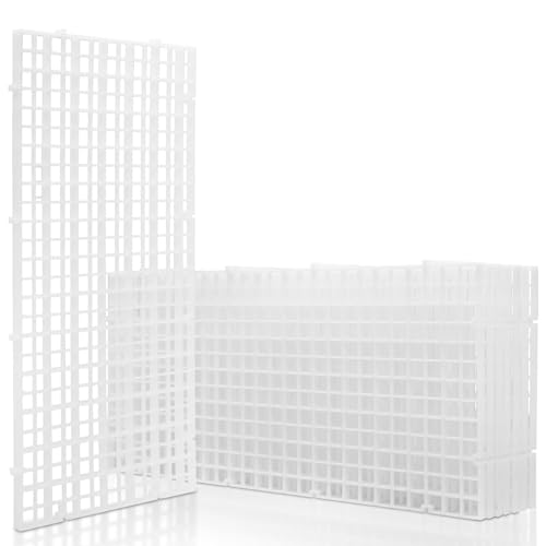 LINLAN 8 Stück 15x30cm Kunststoffgitter-Aquarium, Aquarium-Trennwand, Aquariumteiler für Bodenschutz und Aquascaping-Unterstützung (Weiß-ohne Zubehör) von LINLAN