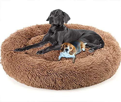 LINRUI Antistress Donut Hundebett Hoch XXL,Kuscheliges Hundekissen Memory Foam Flauschiges XXL Orthopädisch Oval Rund XL Hundehöhle für Mittelgroße große Hunde,Abwaschbar Braun LINRUI Antistress Donut Hundebett Hoch XXL,Kuscheliges Hundekissen Memory Foam Flauschiges XXL Orthopädisch Oval Rund XL Hundehöhle für Mittelgroße große Hunde,Abwaschbar Braun von LINRUI