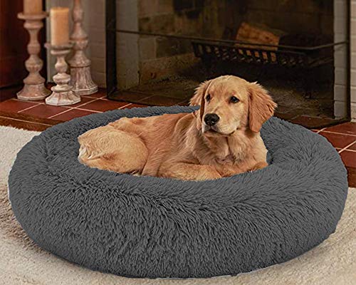 LINRUI XXL Waschbar & Antistress Hundekissen Orthopädisches Hundebett Flauschiges für Extra große Grosse Mittlere Hunde Donut Hundesofa Memory Foam Hundehöhle Oval Hoch XL Rund Kuschelig Dunkelgrau LINRUI XXL Waschbar & Antistress Hundekissen Orthopädisches Hundebett Flauschiges für Extra große Grosse Mittlere Hunde Donut Hundesofa Memory Foam Hundehöhle Oval Hoch XL Rund Kuschelig Dunkelgrau von Ewbob