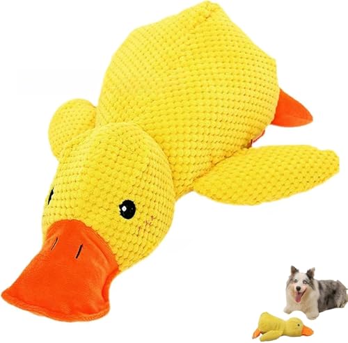 LINYIJOY Anti Stress Ente Hund 25cm Hundespielzeug Ente Antistressente Ente Kuscheltier, Gelbe Hunde Ente Anti Stress Ente Antistress Ente Quack-Quack Duck Hundespielzeug für Hunde von LINYIJOY