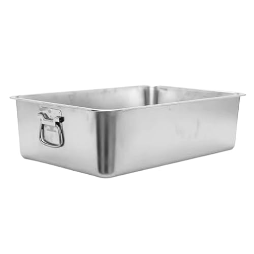 Haustiertoilette aus Edelstahl mit praktischem Tragegriff, extra große Metall-Katzentoilette, kein Geruch und antihaftbeschichtete Oberfläche, rost- und schmutzabweisend, leicht zu reinigen (39,9 x 30 Haustiertoilette aus Edelstahl mit praktischem Tragegriff, extra große Metall-Katzentoilette, kein Geruch und antihaftbeschichtete Oberfläche, rost- und schmutzabweisend, leicht zu reinigen (39,9 x 30 von LINYUES