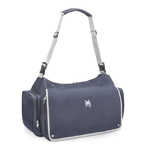 Haustier-Reisetasche, tragbar, Netzstoff, belüftet, für Katzen und Hunde, Grau Haustier-Reisetasche, tragbar, Netzstoff, belüftet, für Katzen und Hunde, Grau von LIOEUE