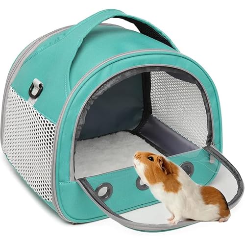 Transportbox für kleine Haustiere, tragbarer Reisekäfig für Hamster und Meerschweinchen, Netzbelüftung, Türkis Transportbox für kleine Haustiere, tragbarer Reisekäfig für Hamster und Meerschweinchen, Netzbelüftung, Türkis von LIOEUE