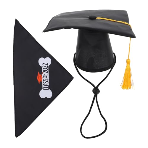 LIOOBO 1 Satz Doktorhut -Set Abschlusskappe Für Haustiere Hundebandanas Hundezubehör Kreativer Abschlusshut Für Haustiere Graduierungskappe Für Haustier Welpen-Bandana Schwarz Polyester LIOOBO 1 Satz Doktorhut -Set Abschlusskappe Für Haustiere Hundebandanas Hundezubehör Kreativer Abschlusshut Für Haustiere Graduierungskappe Für Haustier Welpen-Bandana Schwarz Polyester von LIOOBO