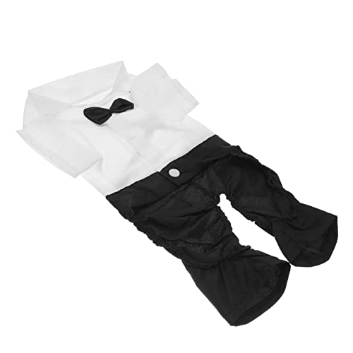 LIOOBO 1 Satz Haustierkatze Kleidung Hund Haustiere klein groß formelles Haustierkostüm Haustierhalsband und Anzug Haustier Hochzeitsanzug Geburtstagsgeschenk Baumwolle Black von LIOOBO