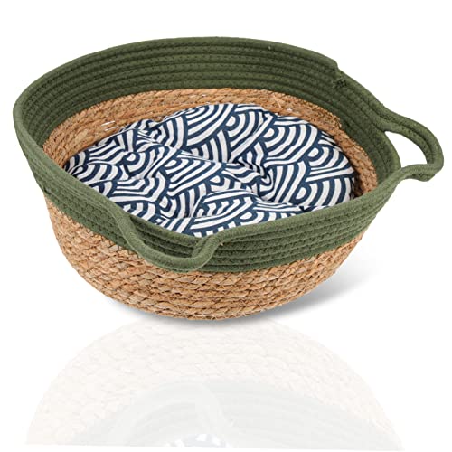 LIOOBO 1 Satz Rattan katzenstreu Haustierbett für Zuhause Schlafbett für Katzen atmungsaktives Haustierbett katzenbett kuschelig pet Bed Haustier Katzenhaus Katzennest aus Stroh Baumwolle LIOOBO 1 Satz Rattan katzenstreu Haustierbett für Zuhause Schlafbett für Katzen atmungsaktives Haustierbett katzenbett kuschelig pet Bed Haustier Katzenhaus Katzennest aus Stroh Baumwolle von LIOOBO