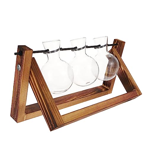 LIOOBO 1 Satz Terrarium Pflanzenstation mit Holzständer Teiliges für Hydroponik Dekorative Blumentöpfe für Tisch und Wohnungsdekoration Design für Pflanzenliebhaber LIOOBO 1 Satz Terrarium Pflanzenstation mit Holzständer Teiliges für Hydroponik Dekorative Blumentöpfe für Tisch und Wohnungsdekoration Design für Pflanzenliebhaber von LIOOBO