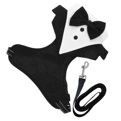LIOOBO Hundegeschirr mit Smokingweste für Hunde Hochzeitsanzug mit Fliege Atmungsaktives und Bequemes Hundeharnes Partyoutfit für Haustiere und Ausziehen LIOOBO Hundegeschirr mit Smokingweste für Hunde Hochzeitsanzug mit Fliege Atmungsaktives und Bequemes Hundeharnes Partyoutfit für Haustiere und Ausziehen von LIOOBO