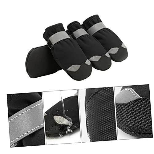 LIOOBO 1 Satz wasserdichte Und rutschfeste Hundeschneeschnee Pfote Griff Haustier Stiefel Groß Hundefußschutz Für Heißes Pflaster -Slip Für Hunde Beleg Black Nylon von LIOOBO
