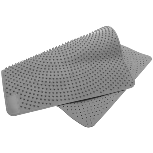 LIOOBO 1 Stück Katzenstreu Matte Müllmatte Haustierfuttermatten für Katzen faltbar waschbar Katzentoilette Haustiermatten PVC Grau von LIOOBO