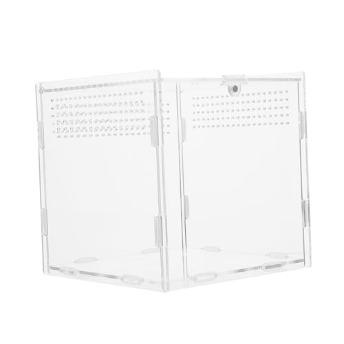 LIOOBO 1 Stück Reptilien Futterbox Transparente Aufzuchtbox für Spinnen Eidechsen und Andere Haustiere Terrarium mit Belüftungsöffnungen und Robustem Design LIOOBO 1 Stück Reptilien Futterbox Transparente Aufzuchtbox für Spinnen Eidechsen und Andere Haustiere Terrarium mit Belüftungsöffnungen und Robustem Design von LIOOBO