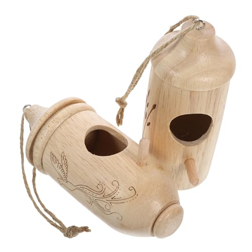 LIOOBO 2 Stück Hängendes Holz Vogelhaus für Dekoratives Nistkästchen für Garten und Terrasse Natürliches Material für Vogelfütterung und Gartenverschönerung von LIOOBO