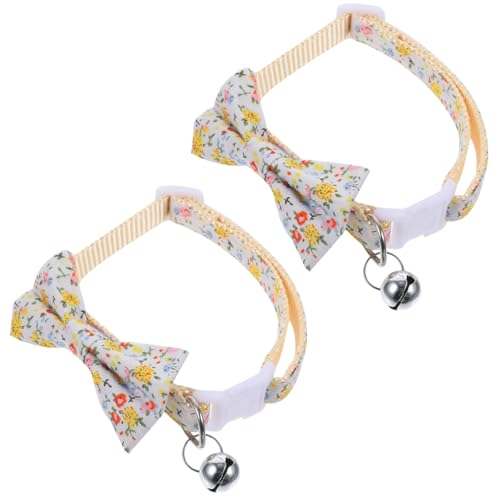 LIOOBO 2 Stück Katzenkragen Mit Glocke Post Katzenhalsband Hund Katzenhalsbänder Kragen Für Weiblich Für Weicher Katzenkragen Katze Polyester-Nylon von LIOOBO